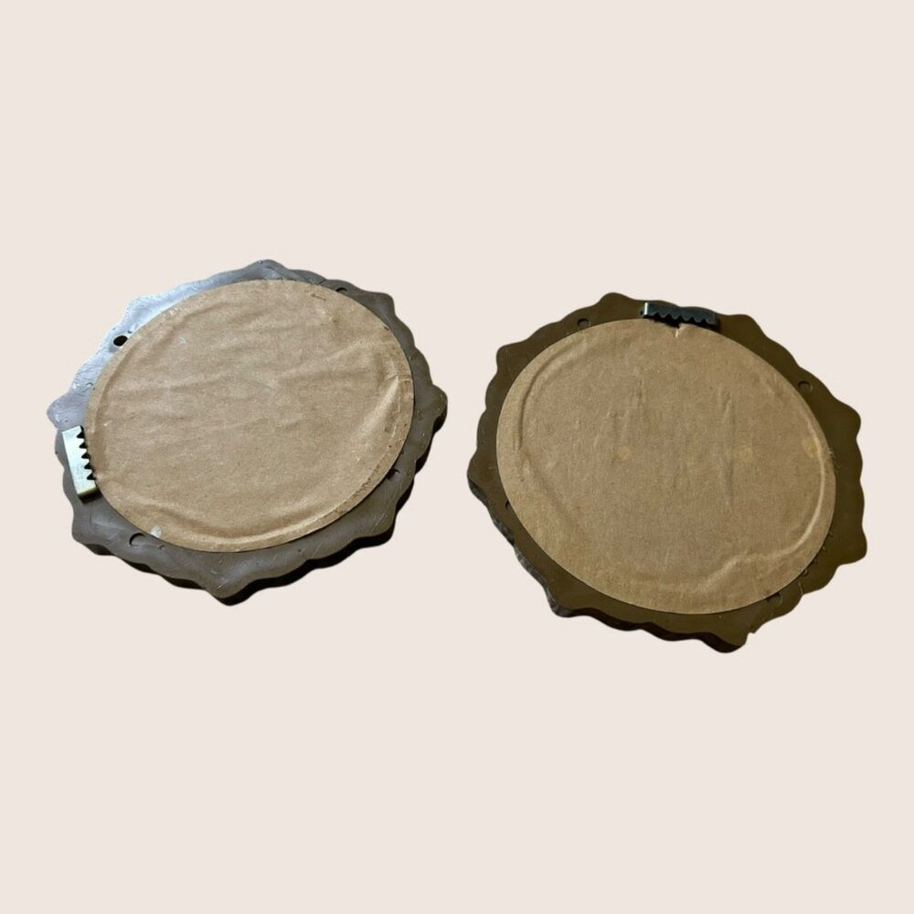 🪞 VTG BURNWOOD MCM DECORATIVE MIRRORS SET OF TWO OCTAGONS GOLD TONE BRASS 6.5" - Picture 2 of 2